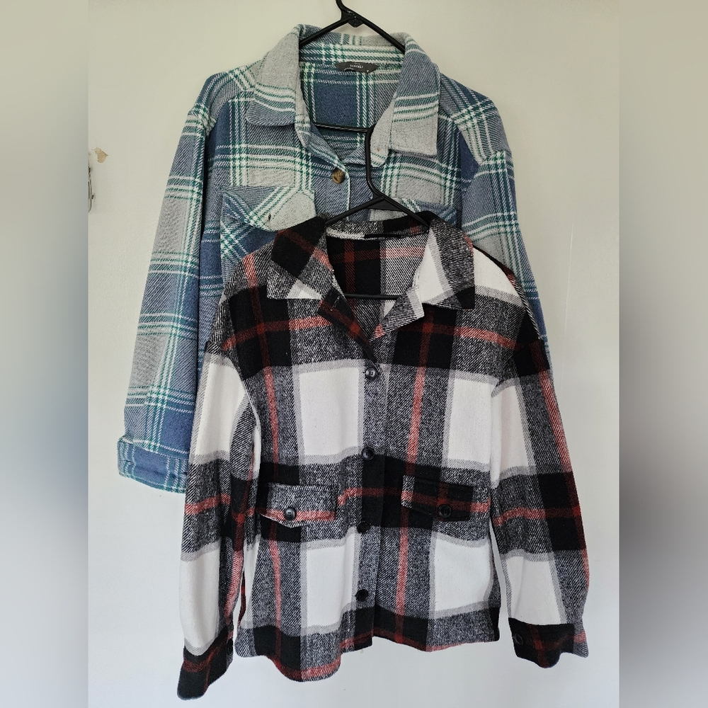 Plaid Button-Up Jackets